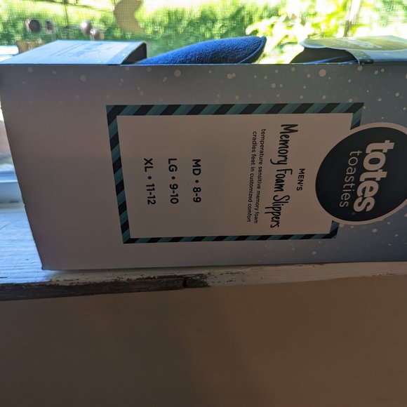 navy blue memory foam men's house slippers - Picture 4 of 4